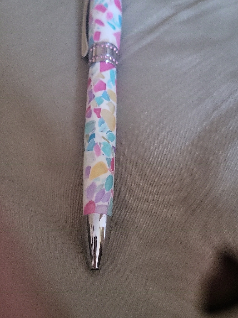 Parker Pen Trio One Of A Kind Pink and Blue Swirl Pen Gems Custom Made Gems